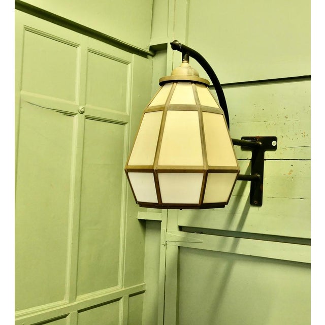 Large Brass Octagonal Wall Lantern, 1960 For Sale - Image 6 of 7