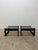 Pair of rosewood and smoked glass side tables by Brazilian designer Percival Lafer circa 1970s.
