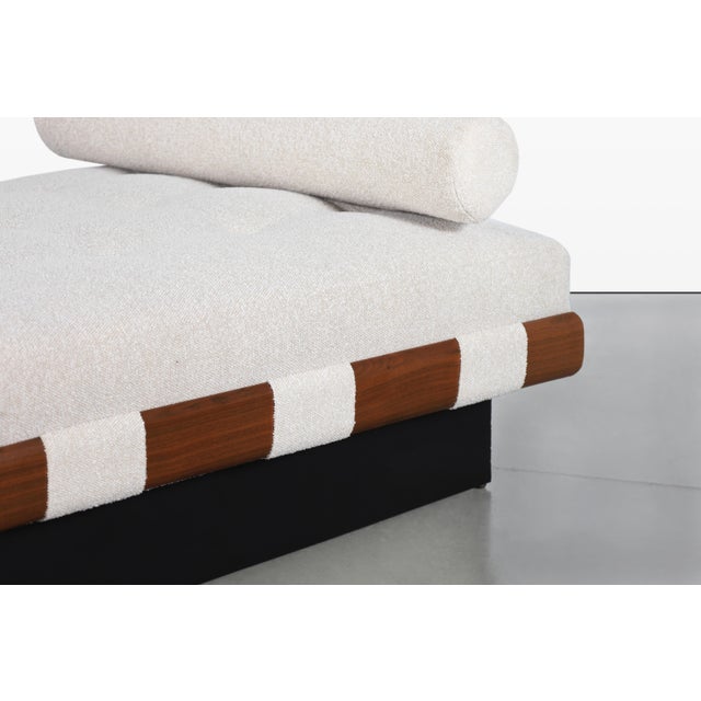 Ivory Mid-Century Modern Walnut Daybed / Bench by Adrian Pearsall, 1960s For Sale - Image 8 of 13