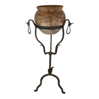 1920s Hand Forged Iron Stand Featuring Whimsical Griffins For Sale