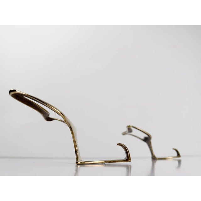 Mid-Century Modern Italian Brass Wall Coat Hooks in the style of Osvaldo Borsani, 1950s, Set of 2 For Sale - Image 10 of 18