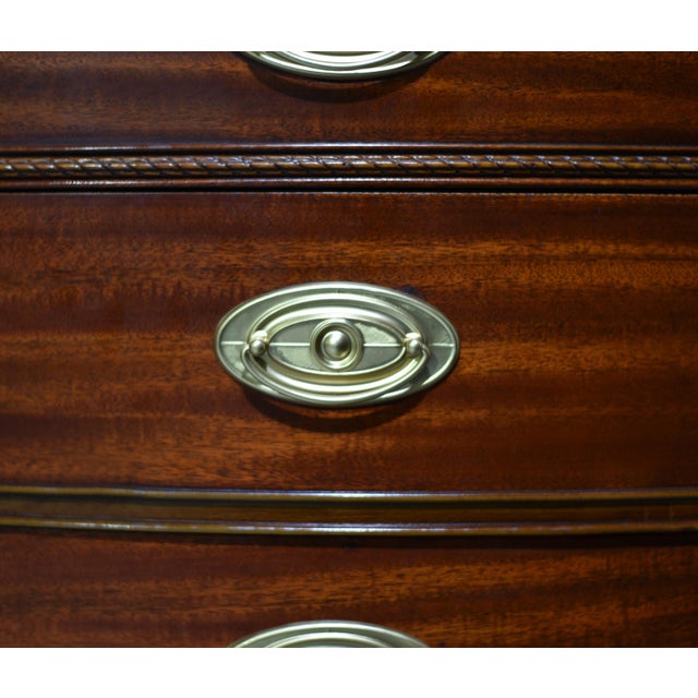 Mid Century Federal Style Mahogany Serpentine Triple Dresser by Dixie For Sale - Image 9 of 12
