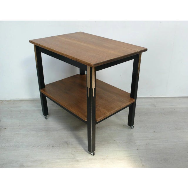 German Art Deco Side Table in Oak, 1920s For Sale - Image 6 of 6