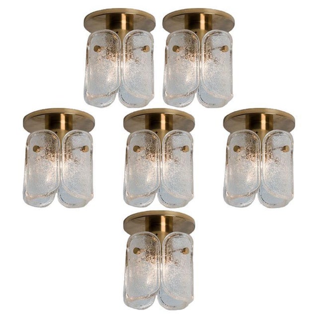 Brass and Frosted Glass Flush Mount attributed to Egon Hillebrand for Hille, 1970s For Sale - Image 17 of 17