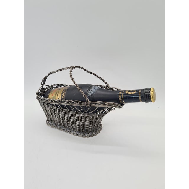 Vintage French Style Metal Wine Baskets or Bottle Holders, 1970s, Set of 2 For Sale - Image 12 of 13