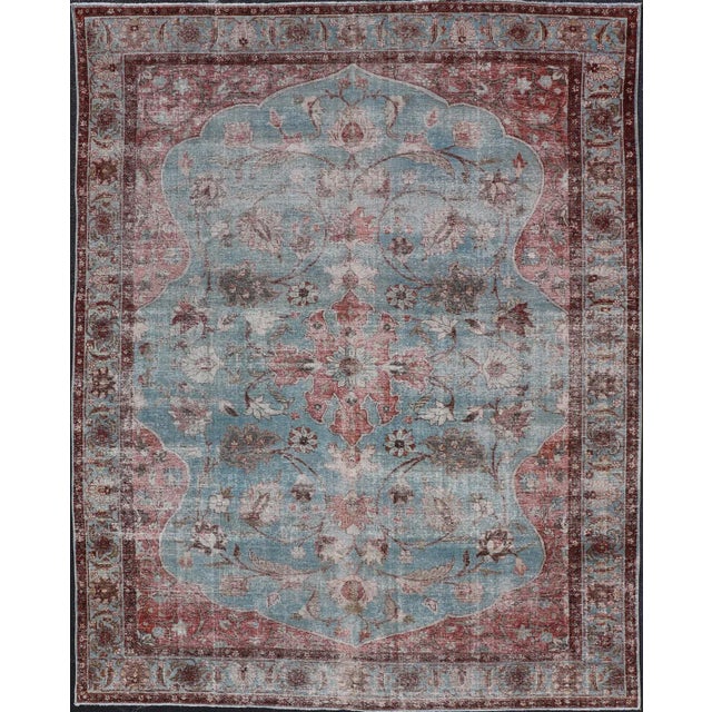 Early 20th Century Antique Persian Tabriz Khoy Rug in Wool With Large Floral Design For Sale - Image 13 of 13