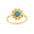 1.25ct Turquoise & Diamond Floral Vintage Cocktail Ring Size 4 in 14k Yellow Gold For Sale - Image 10 of 15