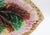 Circa 1880s English majolica begonia leaf sweetmeat dish. Brightly colored in mauve, lilac, yellow, green & brown glazes....