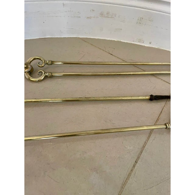 Antique Victorian Brass Fire Irons, 1860s, Set of 3 For Sale - Image 4 of 5
