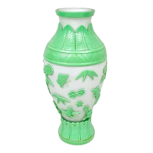 Antique Green and White Peking Glass Vase