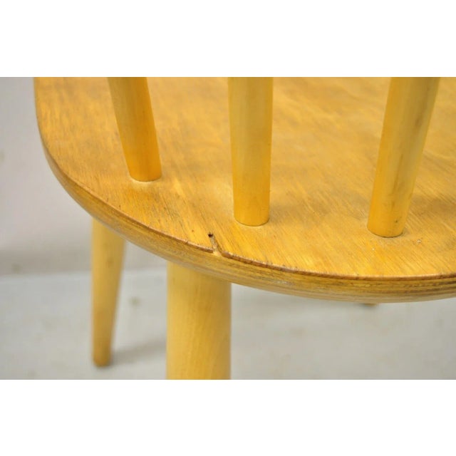 Yellow Vintage Mid Century Modern Spindle Back Birch Maple Side Chairs (Single) For Sale - Image 8 of 12