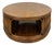Mid 20th Century Pencil Reed Rattan Burlwood Inlay Round Coffee Table Gabriella Crespi Style Rare For Sale
