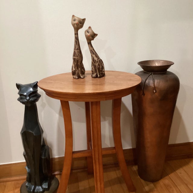 Vintage Pair of Italian Long Neck Ceramic Cat Figurines For Sale - Image 11 of 12