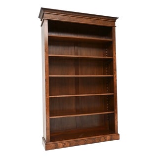 Antique Victorian Walnut Open Bookcase, 1950s For Sale