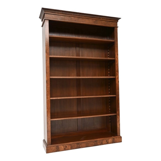 Antique Victorian Walnut Open Bookcase, 1950s For Sale