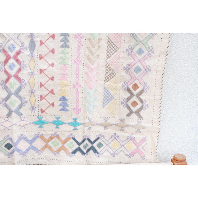 1990s Kaleidoscope Hand-Stitched Cotton Tribal Kantha Throw For Sale - Image 5 of 8