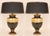 Vintage French Lamps Ceramic Baluster Vase Lamps Black Gold Cream - A Pair For Sale - Image 10 of 10