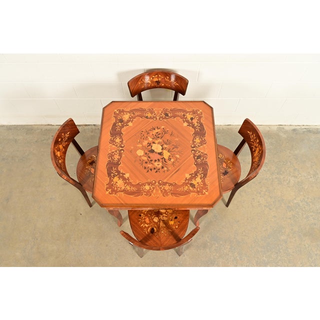 Italian Louis XVI Kingwood Inlaid Marquetry Side Chairs or Dining Chairs, Pair For Sale - Image 12 of 13