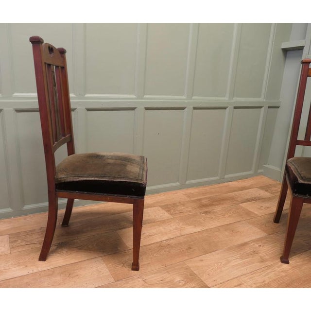 Wood Antiqu Arts and Crafts Golden Oak Dining Chairs, 1880, Set of 6 For Sale - Image 7 of 8