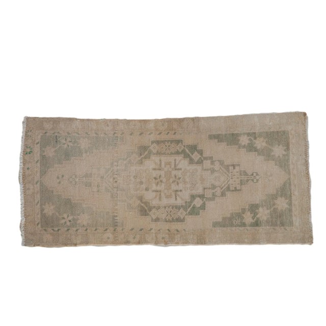 Vintage Distressed Oushak Rug Mat Runner - 1'9" X 3'11" For Sale In New York - Image 6 of 6