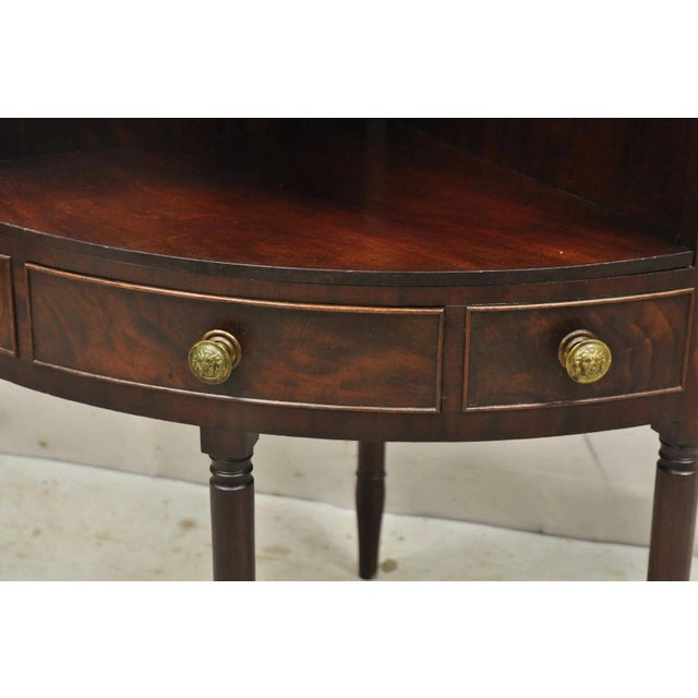 Antique Georgian Mahogany Bathroom Corner Washstand Sink Side Table With Drawer For Sale - Image 12 of 12