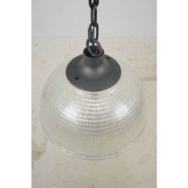 Mid 20th Century Restored 20 In. Holophane Glass Paris Street Light Pendant Fixture For Sale - Image 9 of 14