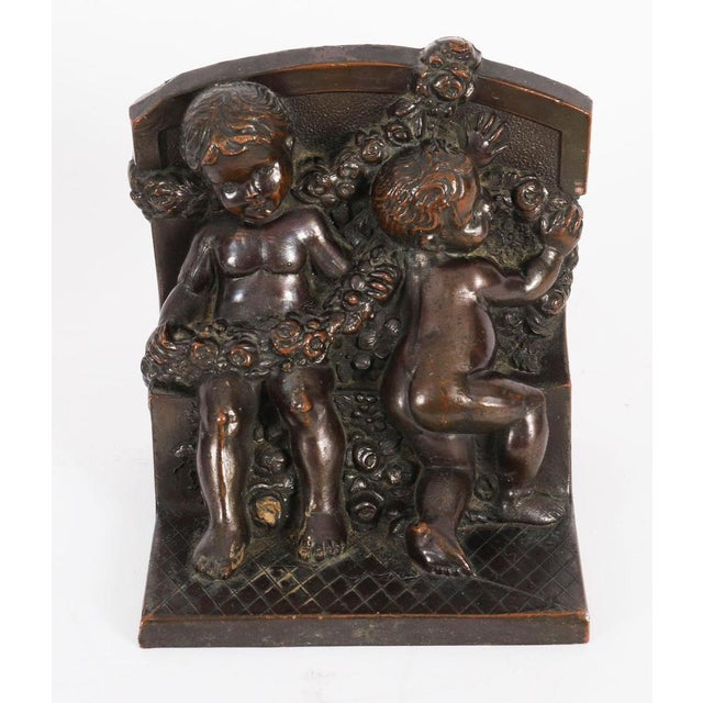 Antique Bronze Classical Cupid Bookends, 1800s, Set of 2 For Sale - Image 10 of 17
