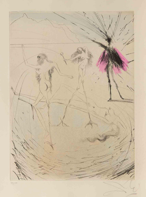 Salvador Dali, Femmes Poules (Hen Women), Etching, 1960s