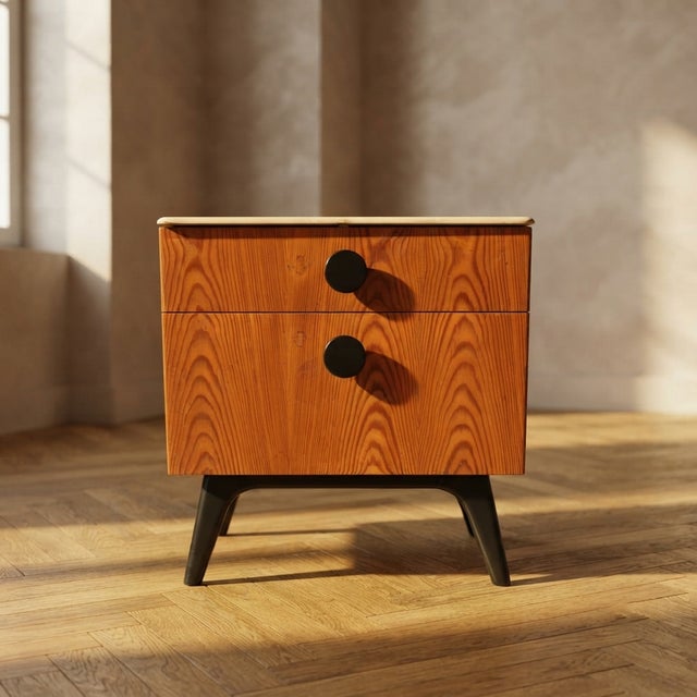 Mid-Century Modern Bedside Table by Jindřich Halabala for ÚpP Závody, Czechoslovakia, 1950s For Sale - Image 18 of 18