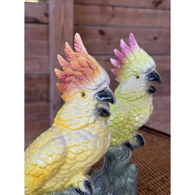 Maddux of California Mid-20th Century California Pottery Cockatoo Figurines – Set of Two For Sale - Image 4 of 9