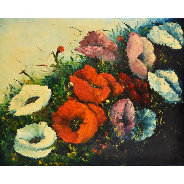 Vintage Jack Hammell Flowers Oil Painting For Sale