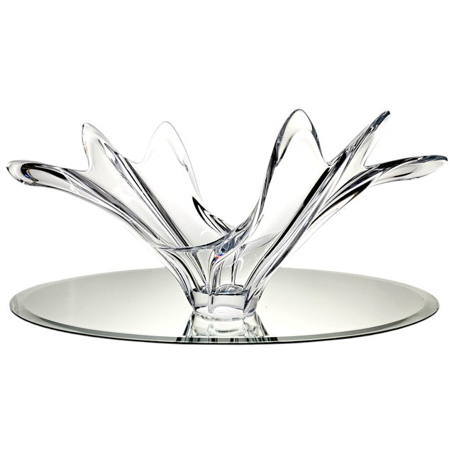 This monumental Vannes-le-Châtel crystal centerpiece was produced in France during the late twentieth century, prior to...