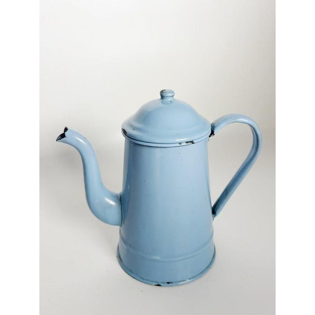 Enameled Iron Coffee Pot, France, 1960s For Sale - Image 4 of 12
