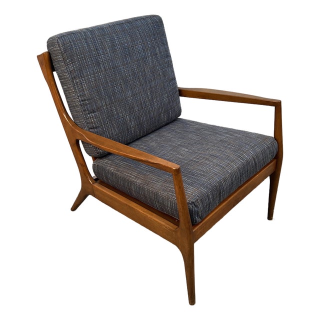 Mid-Century Modern Sculptural Walnut Lounge Chair For Sale