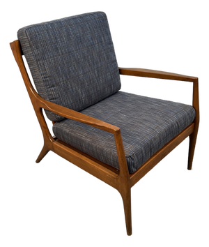 Mid-Century Modern Sculptural Walnut Lounge Chair
