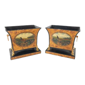 Late 20th Century Contemporary Tole Painted Planters