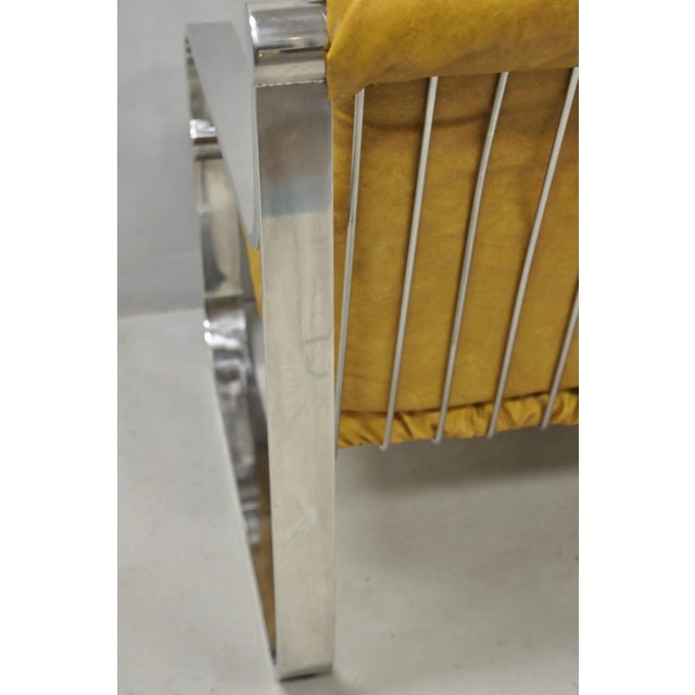 Mid Century Modern Chrome Milo Baughman Style Club Lounge Chair by Agi Ind. For Sale - Image 15 of 18