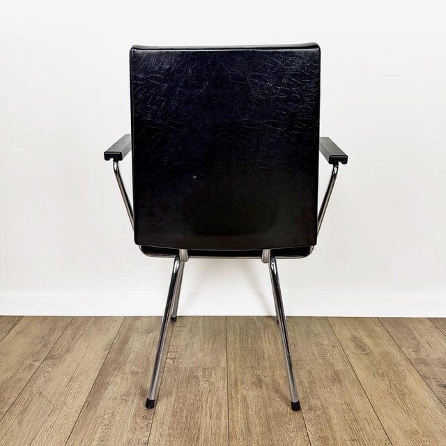 Black Vinyl Armchair by Wim Rietveld, 1950s For Sale - Image 11 of 13