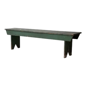 Antique Primitive Green Farmhouse Bench