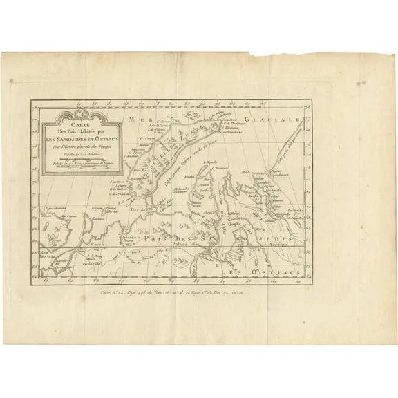 Antique Map of the Country Inhabited by the Samoyedic and Khanty People ...
