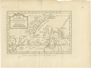 Antique Map of the Country Inhabited by the Samoyedic and Khanty People, 1768