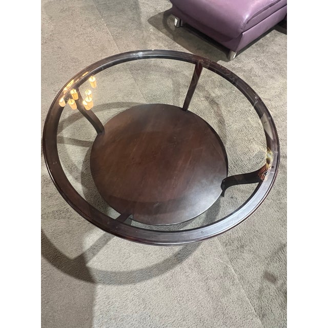 Ethan Allen Round Glass Top Coffee Table For Sale In Las Vegas - Image 6 of 6