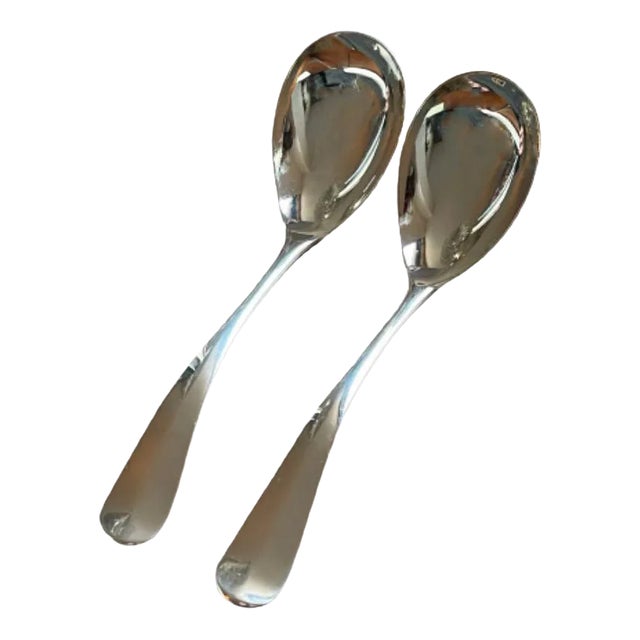 Dutch Silver Serving Spoons by Gerritsen & Van Kempen, 1949 and 1950, Set of 2 For Sale