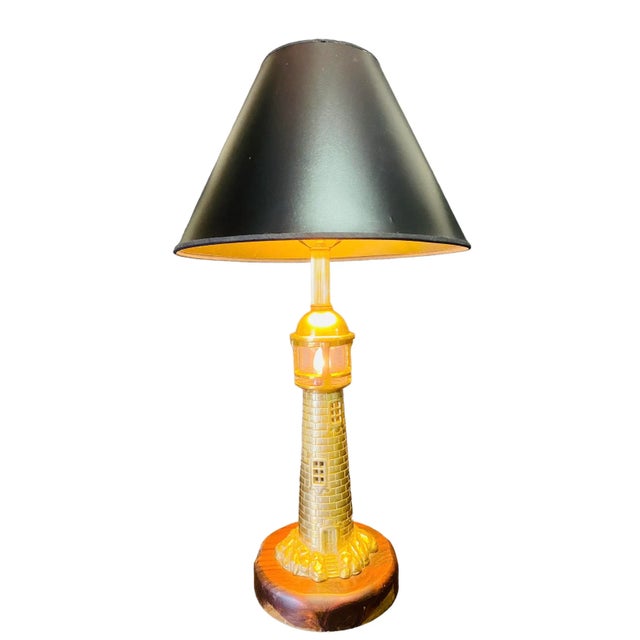 Mid Century Modern Brass Lighthouse Lamp With Beacon Light For Sale - Image 12 of 12