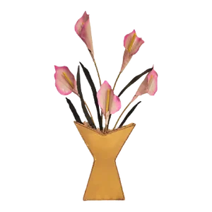 Vintage Metal Tole Regency Cala Lily Wall Hanging Art
