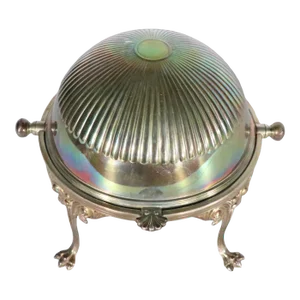 Covered. Footed Silverplate Butter Cheese Dish After Rodgers
