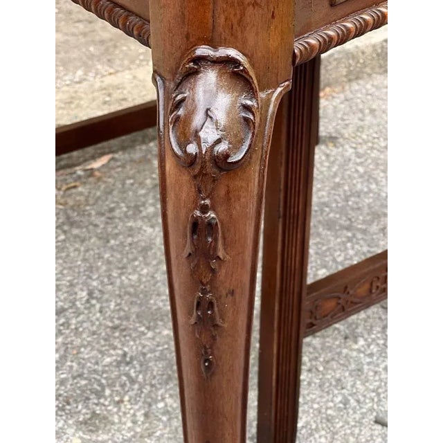 Antique. Rococo Style Mahogany Carved Console Table or Dining Table with 2 Leaves. Well carved, with scalloped apron and...