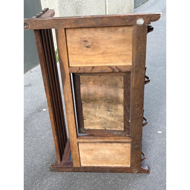 1930s French Wall Coat Rack Art Deco 30s Made From Solid Wood . For Sale - Image 4 of 7