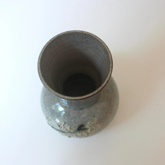 Ceramic Vintage Signed Studio Pottery Vase Floral For Sale - Image 7 of 9