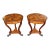 Pair of Theodore Alexander Burl Inlaid Metal Mount Occasional End Tables For Sale
